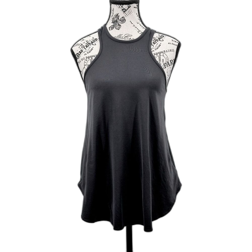 Michi Racerback Tank Black Split XS EUC Gym Yoga Pilates Running Workout Lux